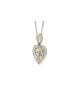 9ct Yellow Gold Heart Pendant Set With Diamonds With Centre Heart and Swirls 0.18 Carats