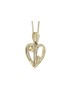 9ct Yellow Gold Heart Pendant Set With Diamonds & Heart In Both Inner Halves 0.23 Carats