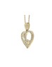 9ct Yellow Gold Heart Pendant Set With Diamonds & Heart In Both Inner Halves 0.23 Carats