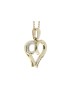 9ct Yellow Gold Heart Pendant with Diamonds in Top & Bottom Corner Swirls 0.10 Carats
