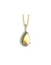 9ct Yellow Gold Citrine ring Diamond Cluster Pendant 0.08 Carats