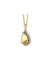 9ct Yellow Gold Citrine ring Diamond Cluster Pendant 0.08 Carats