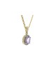 9ct Yellow Gold Amethyst And Diamond Pendant 0.11 Carats