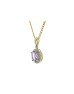 9ct Yellow Gold Amethyst And Diamond Pendant 0.11 Carats