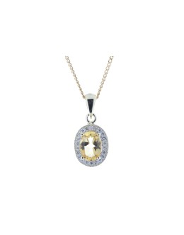 9ct Yellow Gold Diamond And Citrine Pendant (C0.75) 0.11