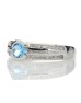 9ct White Gold Double Channel Set Diamond and Blue Topaz Ring 0.36 Carats