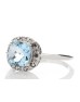 9ct White Gold Diamond And Blue Topaz Ring 0.10 Carats