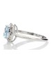 9ct White Gold Diamond And Blue Topaz Ring 0.10 Carats