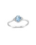9ct White Gold Fancy Cluster Diamond Blue Topaz Ring 0.01 Carats