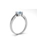 9ct White Gold  Diamond And Blue Topaz Ring 0.20 Carats