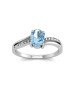 9ct White Gold  Diamond And Blue Topaz Ring 0.20 Carats