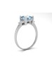 9ct White Gold Diamond And Blue Topaz Ring 0.06 Carats