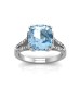 9ct White Gold Diamond And Blue Topaz Ring 0.07 Carats