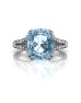 9ct White Gold Diamond And Blue Topaz Ring 0.07 Carats