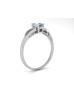 9ct White Gold Diamond And Oval Shape Blue Topaz Twist Ring 0.10 Carats