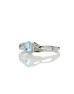 9ct White Gold Fancy Cluster Diamond And Blue Topaz Ring 0.01 Carats