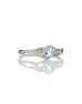 9ct White Gold Fancy Cluster Diamond And Blue Topaz Ring 0.01 Carats