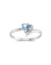 9ct White Gold Fancy Cluster Diamond And Blue Topaz Ring 0.01 Carats