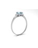 9ct White Gold Fancy Cluster Diamond Blue Topaz Ring 0.06 Carats