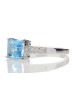 9ct White Gold Diamond And Blue Topaz Ring 0.04 Carats