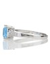 9ct White Gold Diamond And Blue Topaz Ring 0.04 Carats