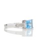 9ct White Gold Diamond And Blue Topaz Ring 0.04 Carats