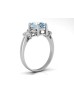 9ct White Gold Diamond And Blue Topaz Ring 0.03 Carats
