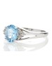 9ct White Gold Diamond And Blue Topaz Ring 0.02 Carats