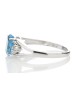 9ct White Gold Diamond And Blue Topaz Ring 0.02 Carats