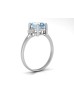 9ct White Gold Diamond And Blue Topaz Ring 0.03 Carats