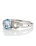 9ct White Gold Diamond And Blue Topaz Ring 0.05 Carats