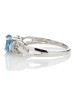9ct White Gold Diamond And Blue Topaz Ring 0.05 Carats