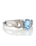 9ct White Gold Diamond And Blue Topaz Ring 0.05 Carats