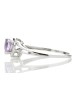 9ct White Gold Amethyst Pear Shaped Diamond Ring 0.03 Carats