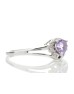 9ct White Gold Amethyst Pear Shaped Diamond Ring 0.03 Carats