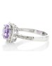 9ct White Gold Amethyst Diamond Ring 0.08 Carats