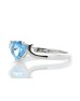 9ct White Gold Diamond and Heart Shaped Blue Topaz Ring 0.01 Carats