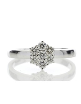 9ct White Gold Diamond Cluster Ring 0.45 Carats