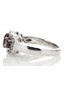 9ct White Gold Created Ruby Diamond Cluster Ring 0.08 Carats