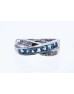 9ct White Gold Blue Topaz And Diamond Ring 0.06 Carats