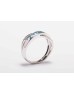 9ct White Gold Blue Topaz And Diamond Ring 0.06 Carats