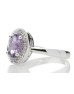 9ct White Gold Cluster Diamond Amythyst Ring 0.02 Carats