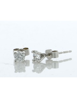 9ct White Gold Single Stone Diamond Earring 0.33