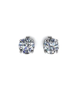 9ct White Gold Four Claw Set Diamond Earring 0.20 Carats