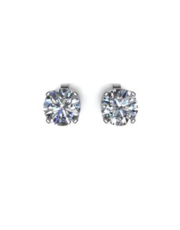 9ct White Gold Four Claw Set Diamond Earring 0.25 Carats