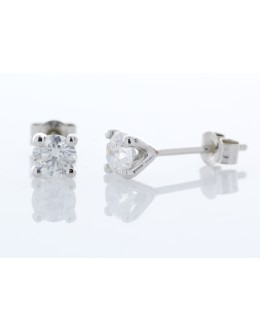 9ct White Gold Single Stone Claw Set Diamond Earring 0.50 Carats