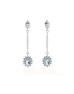 9ct White Gold Diamond And Blue Topaz Earring 0.12 Carats