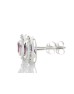 9ct White Gold Created Ruby Diamond Earring 0.16 Carats