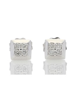 9ct White Gold Diamond Earring 0.07 Carats