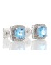 9ct White Gold Blue Topaz Diamond Earring 0.20 Carats